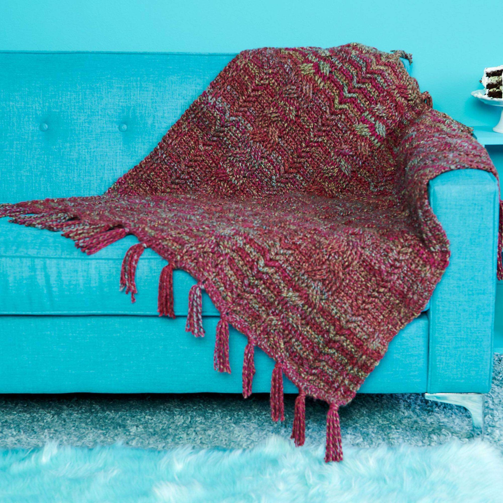 Free Caron Woven Cable Crochet Throw Pattern