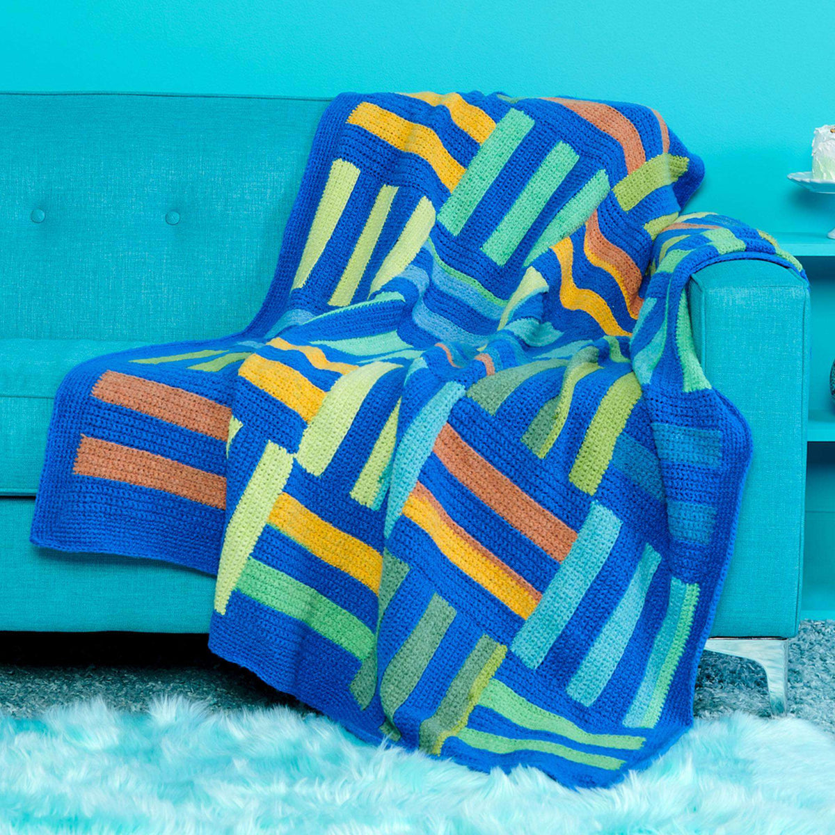 Crochet Blanket made in Caron Cloud Cakes yarn