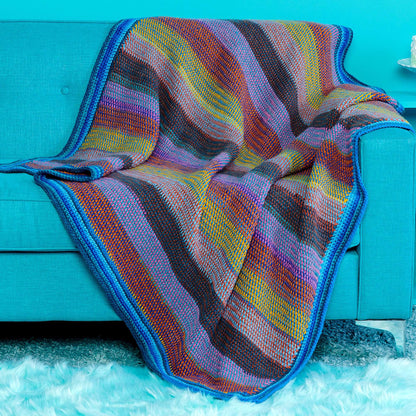 Caron Tunisian Crochet Woven-Look Blanket Single Size