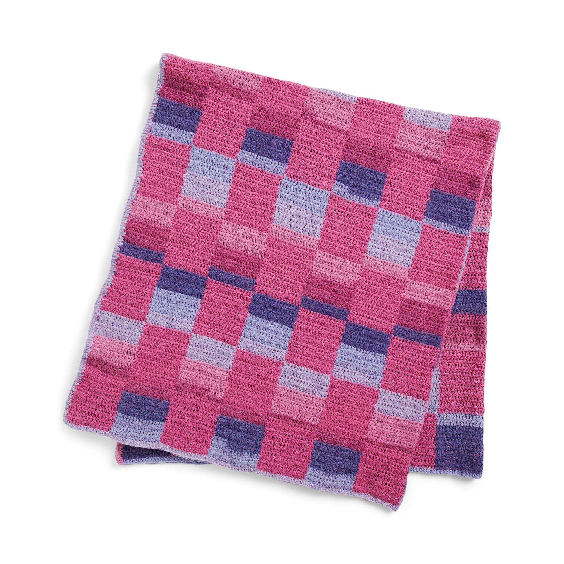 Free Caron Checks Out Crochet Blanket Pattern