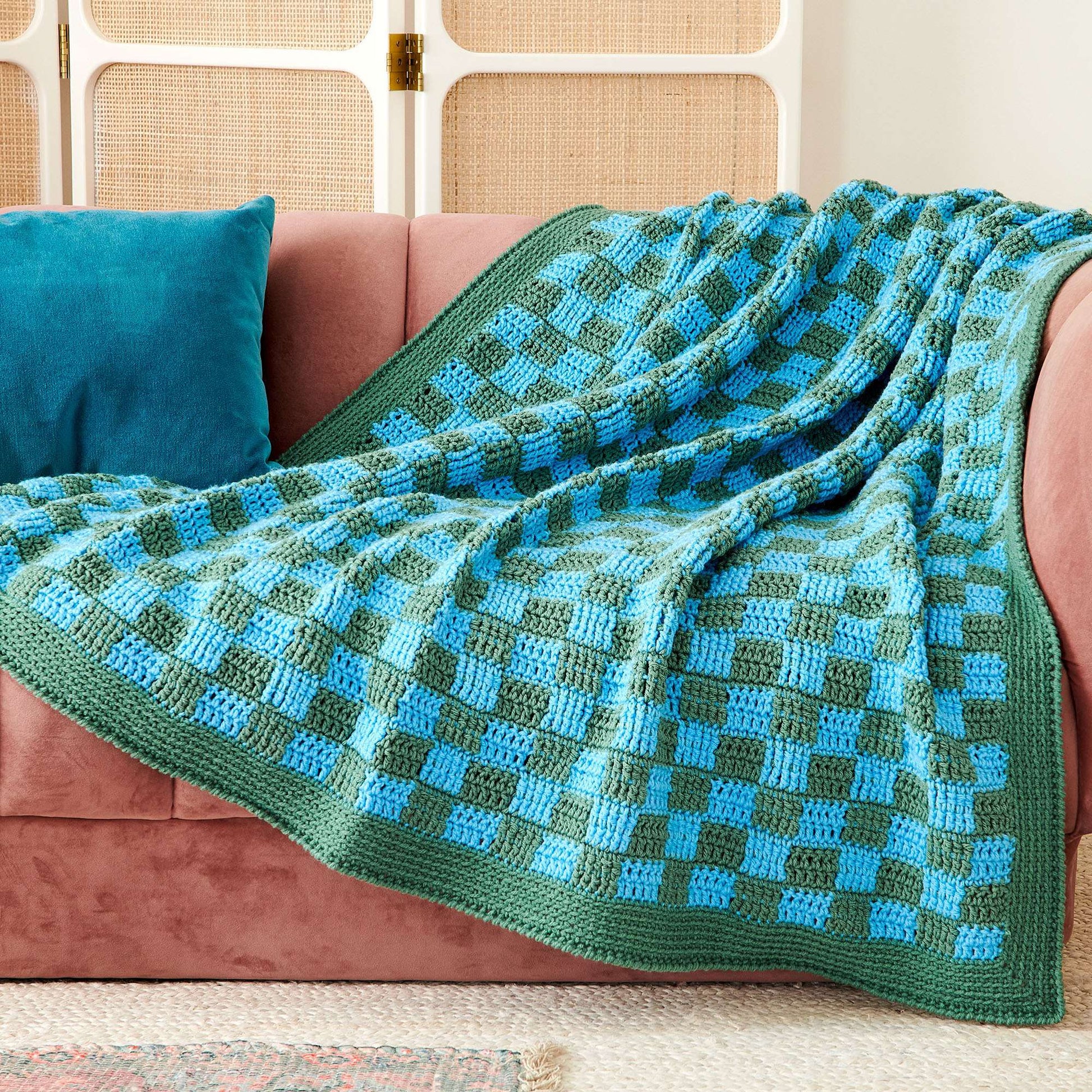 Free Caron Crochet Waterfall Stitch Blanket Pattern