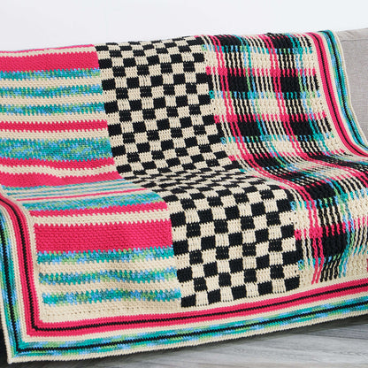 Caron Check Please Panel Crochet Blanket Single Size