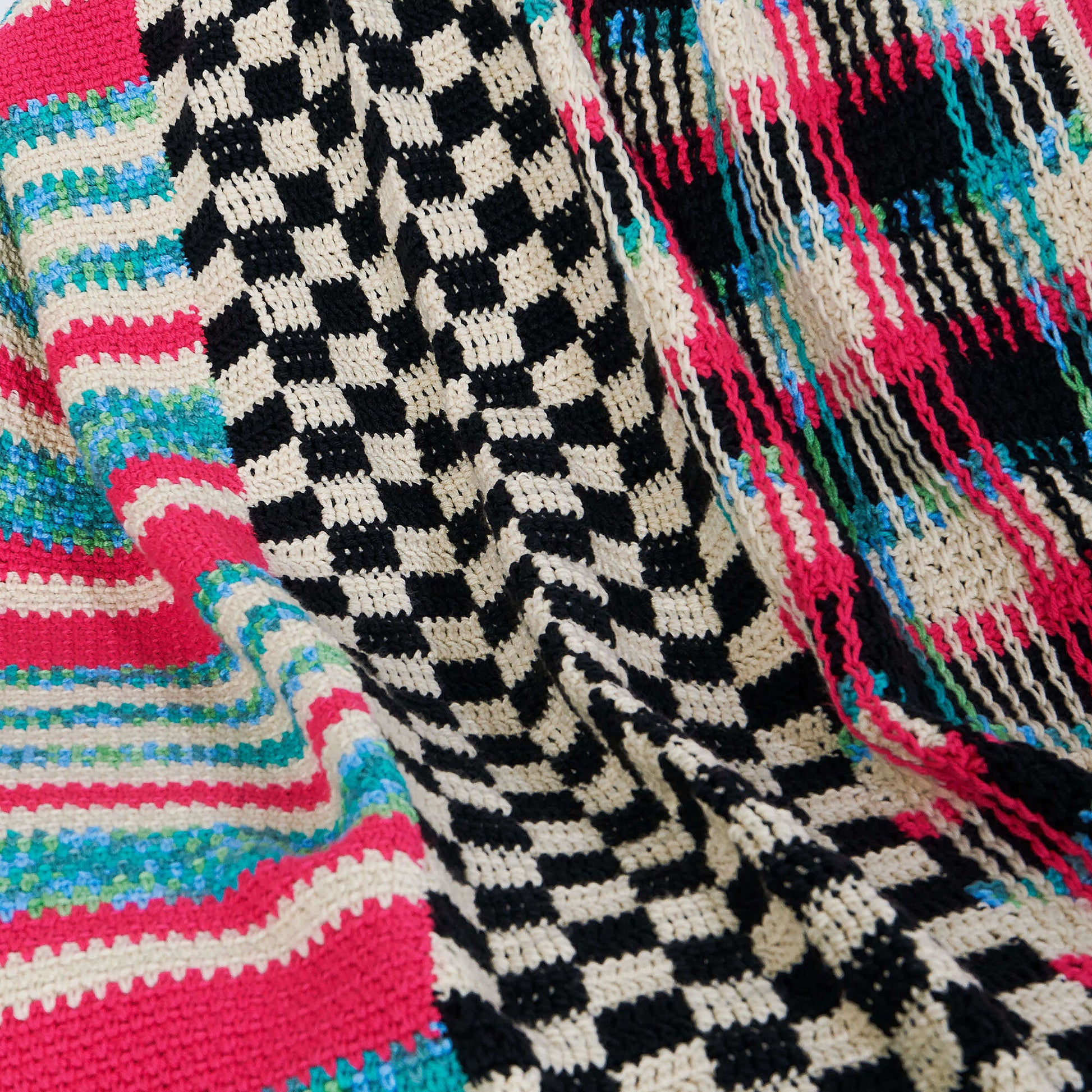 Free Caron Check Please Panel Crochet Blanket Pattern