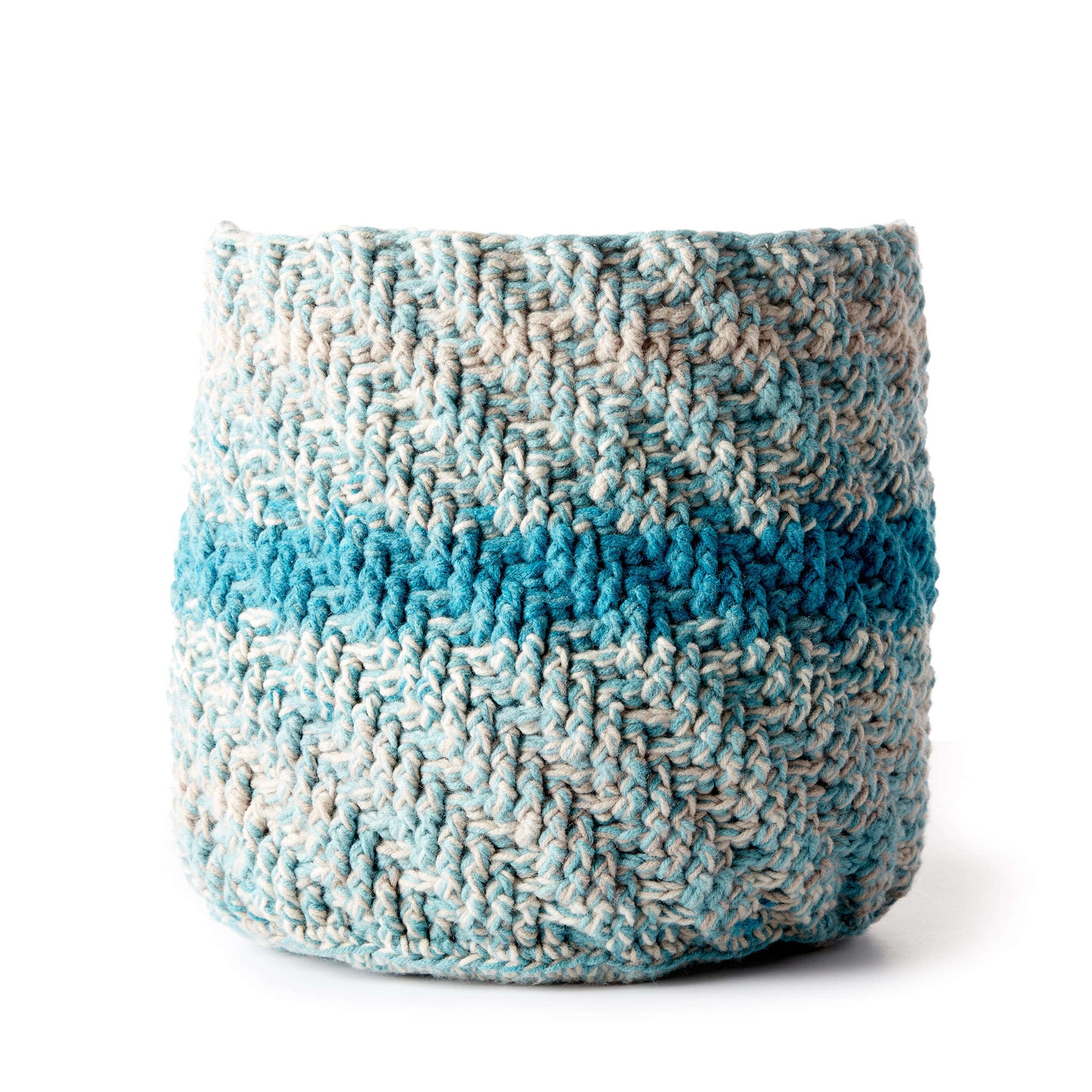Free Caron Marled Crochet Basket Pattern