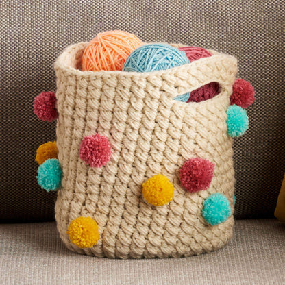 Caron Crochet Pompom Basket Single Size
