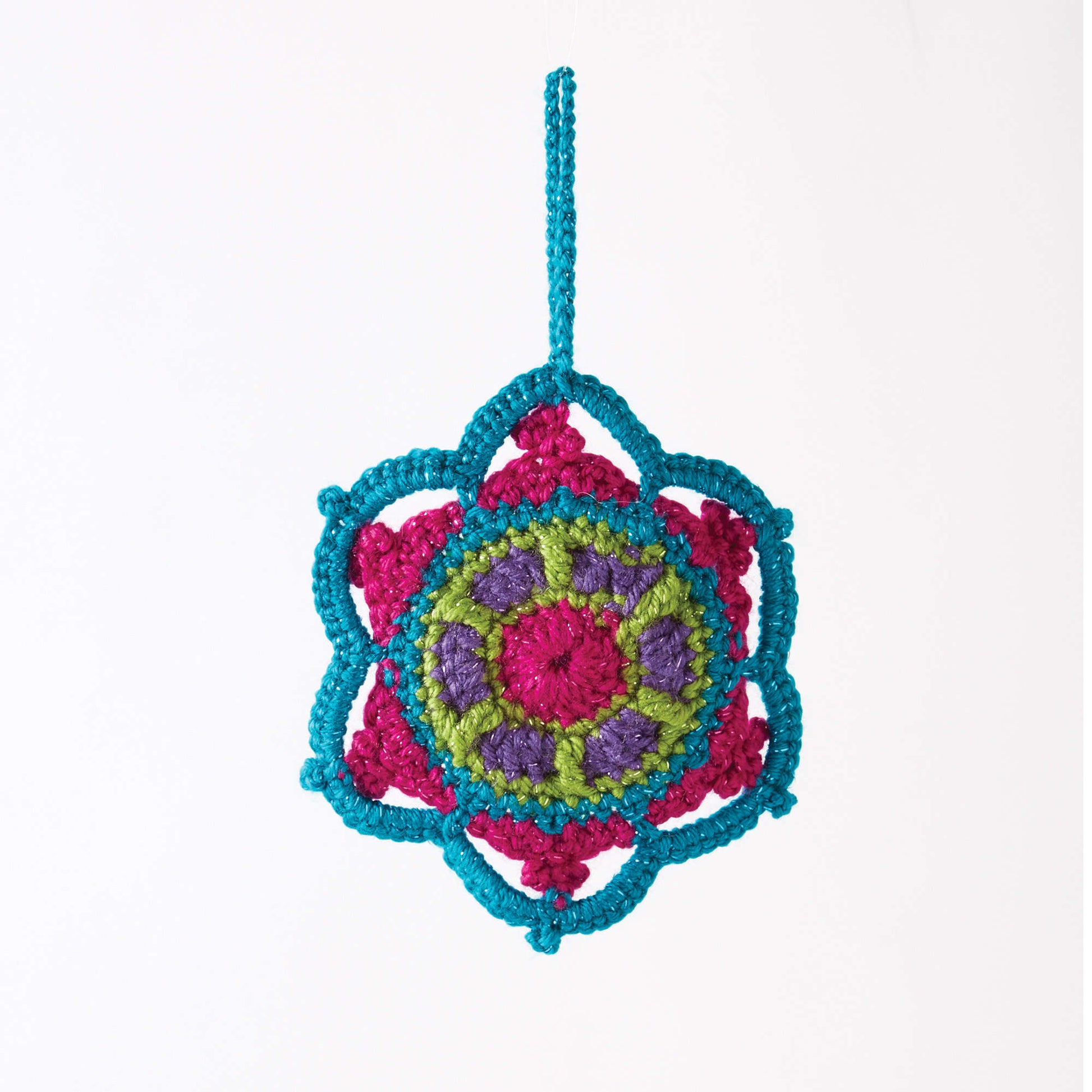 Free Caron Crochet Jewelled Snowflake Pattern