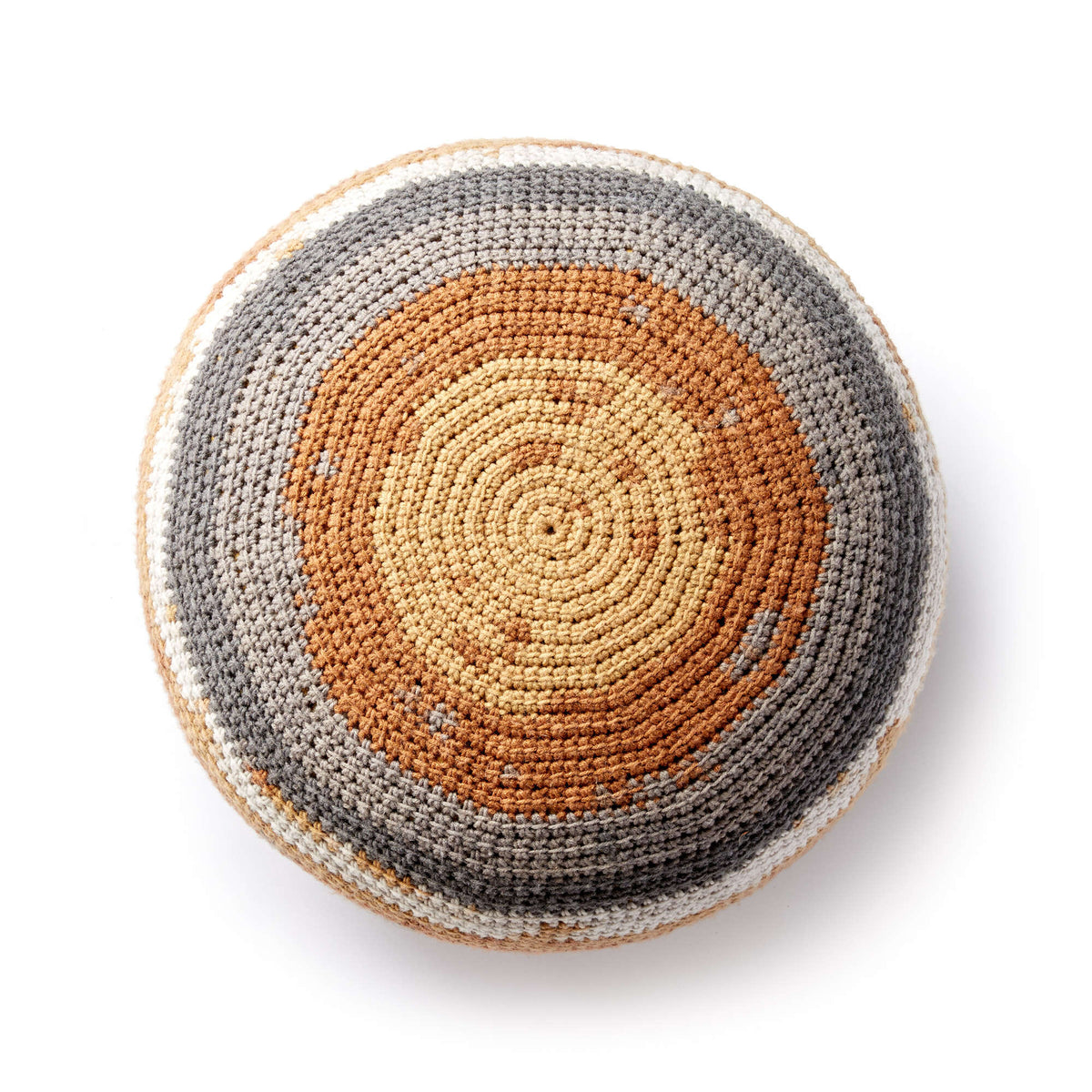 Crochet Pouf made in Caron Big Cakes Yarn