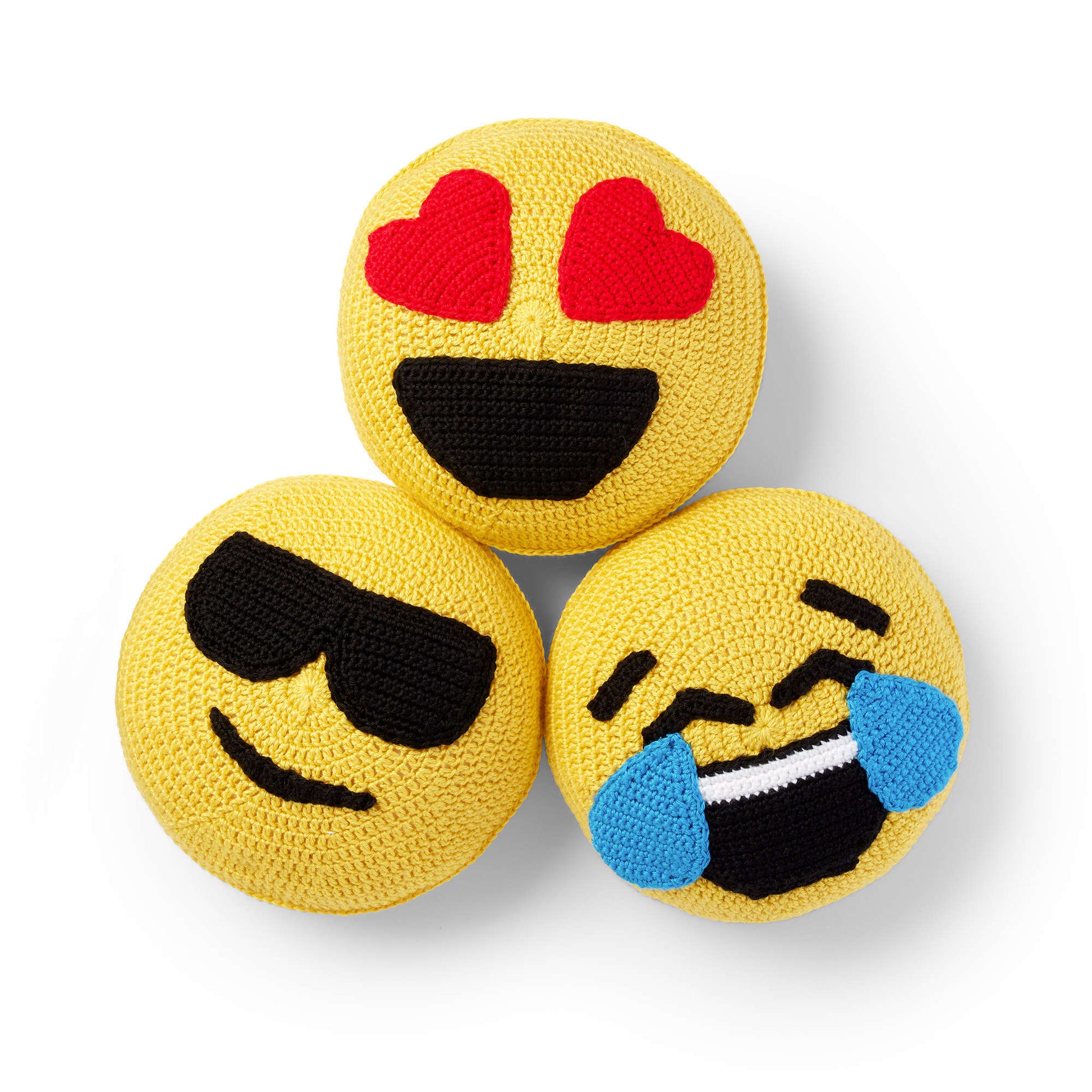 Free Caron Crochet Emoji Pillows Pattern