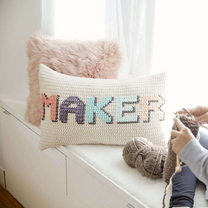 Caron Crochet & Cross Stitch "Maker" Pillow Single Size