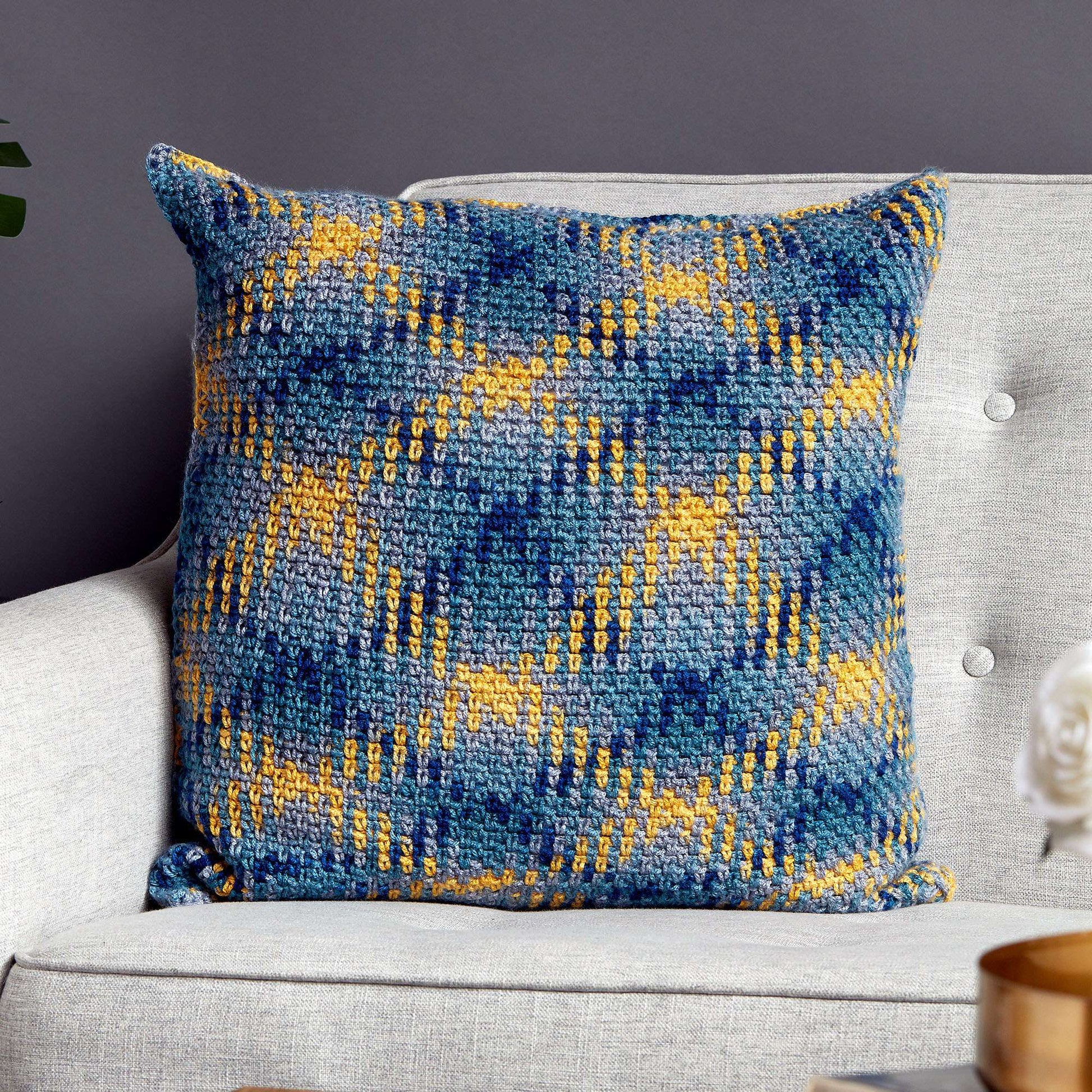 Free Caron Crochet Color Pooling Pillow Pattern