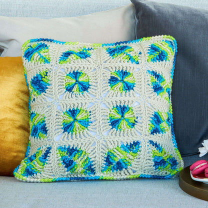 Caron Crochet Mod Leaves Pillow Single Size