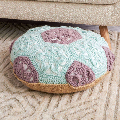 Caron Crochet Granny Hexagon Pouf Single Size