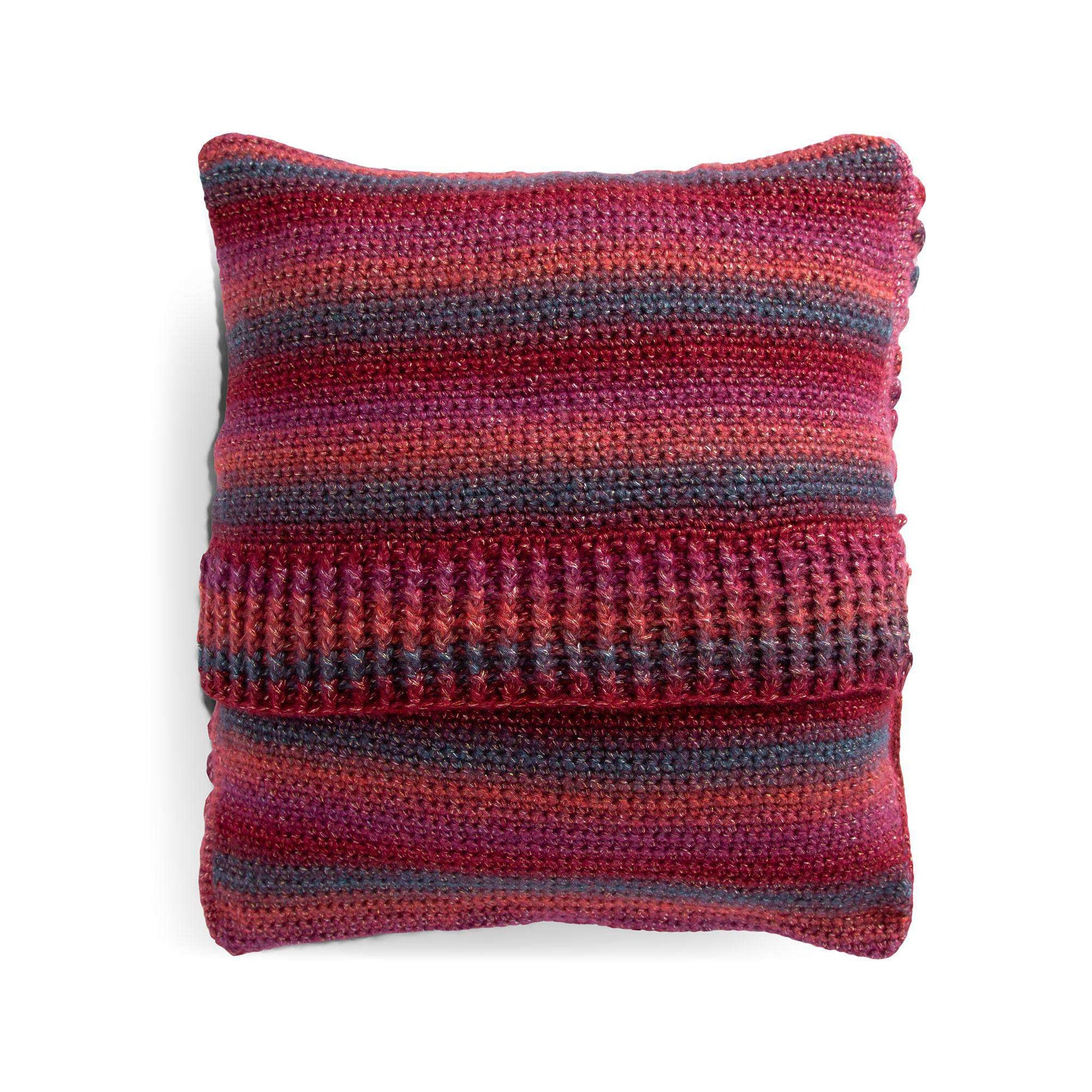 Free Caron Wiggle Stripes Crochet Pillow Pattern
