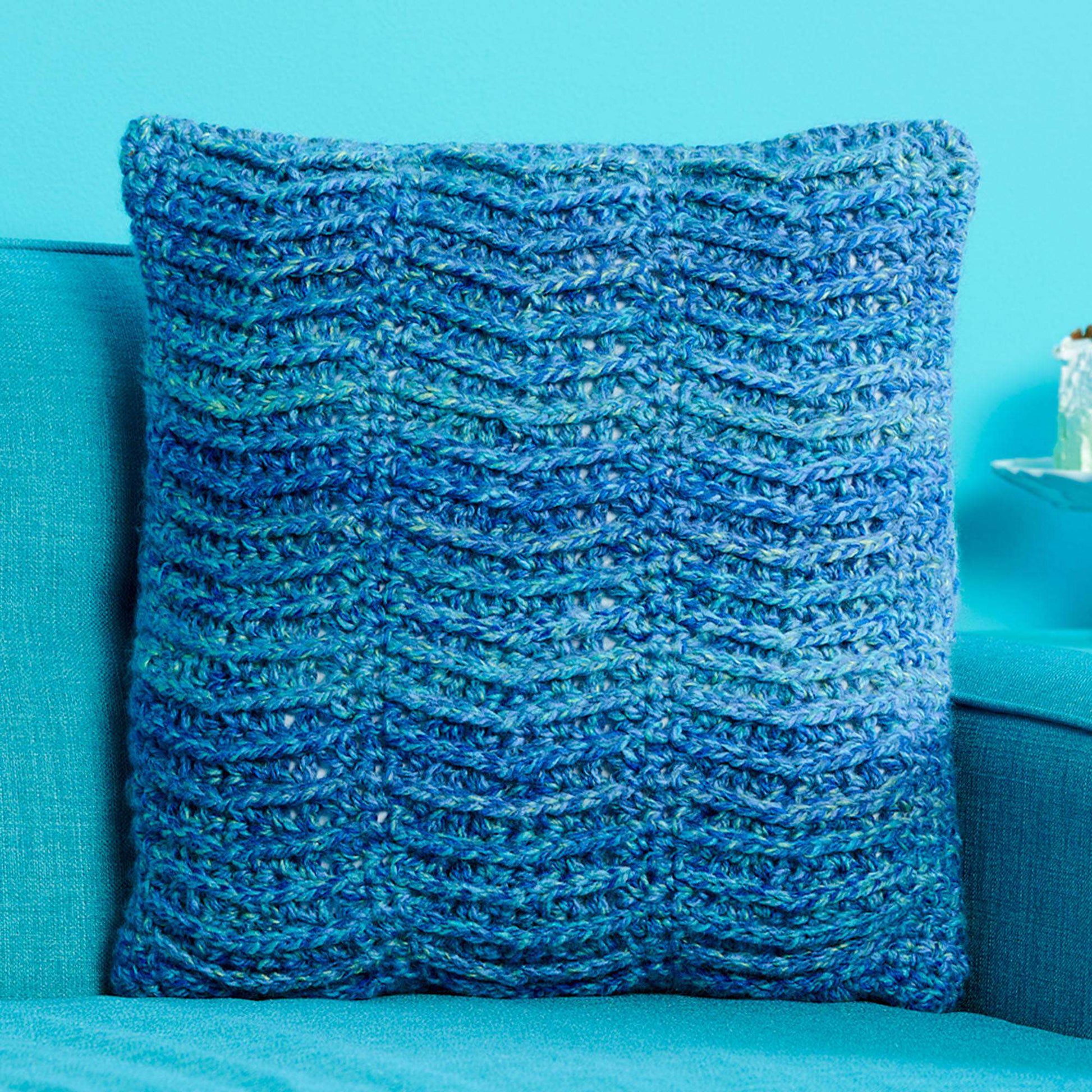 Free Caron Textured Columns Crochet Pillow Pattern