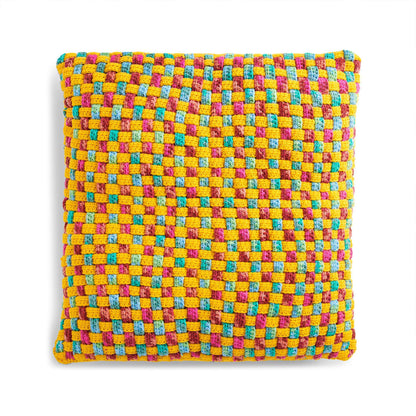 Caron Woven Check Crochet Pillow Single Size