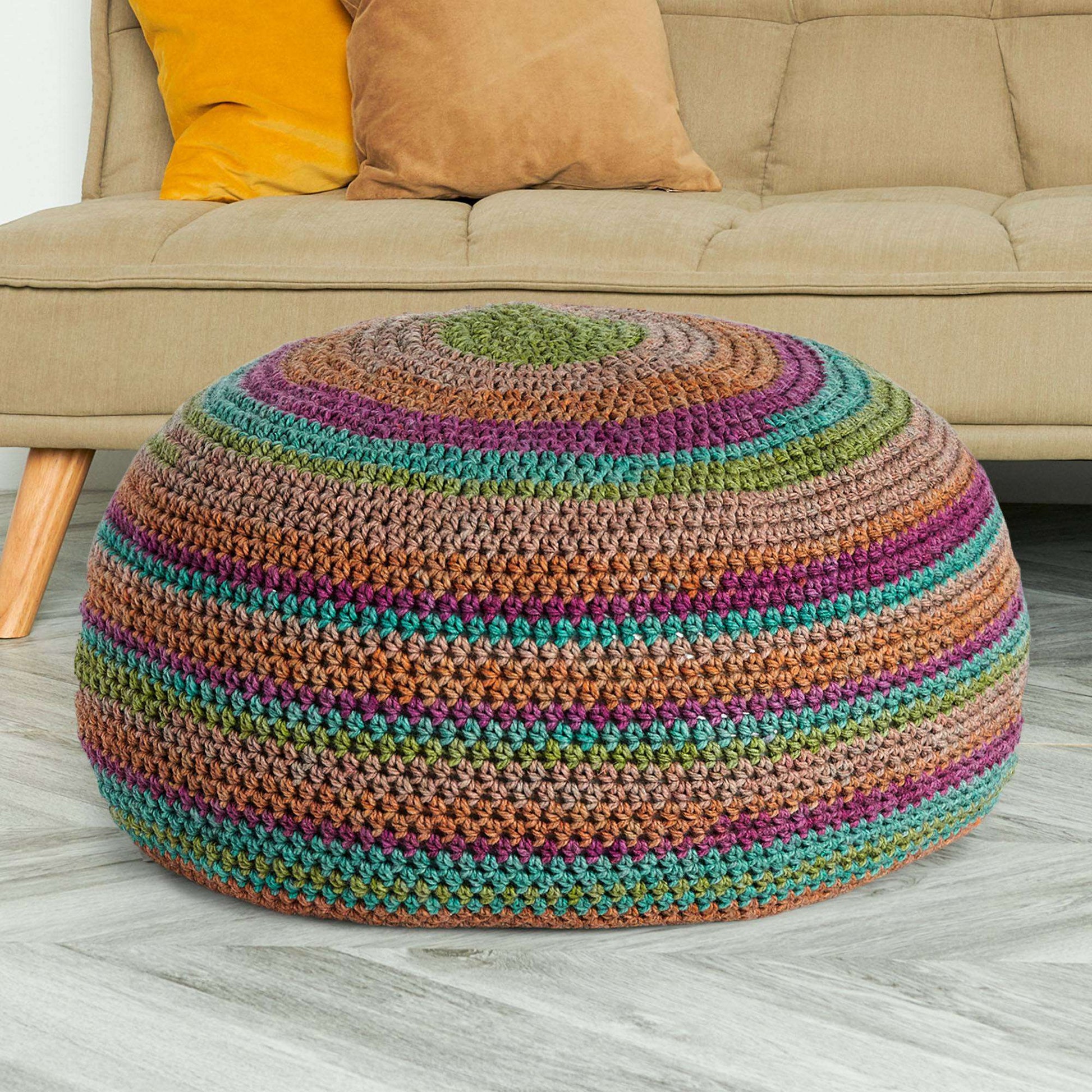 Free Caron Tea Time Floor Pouf Crochet Pattern