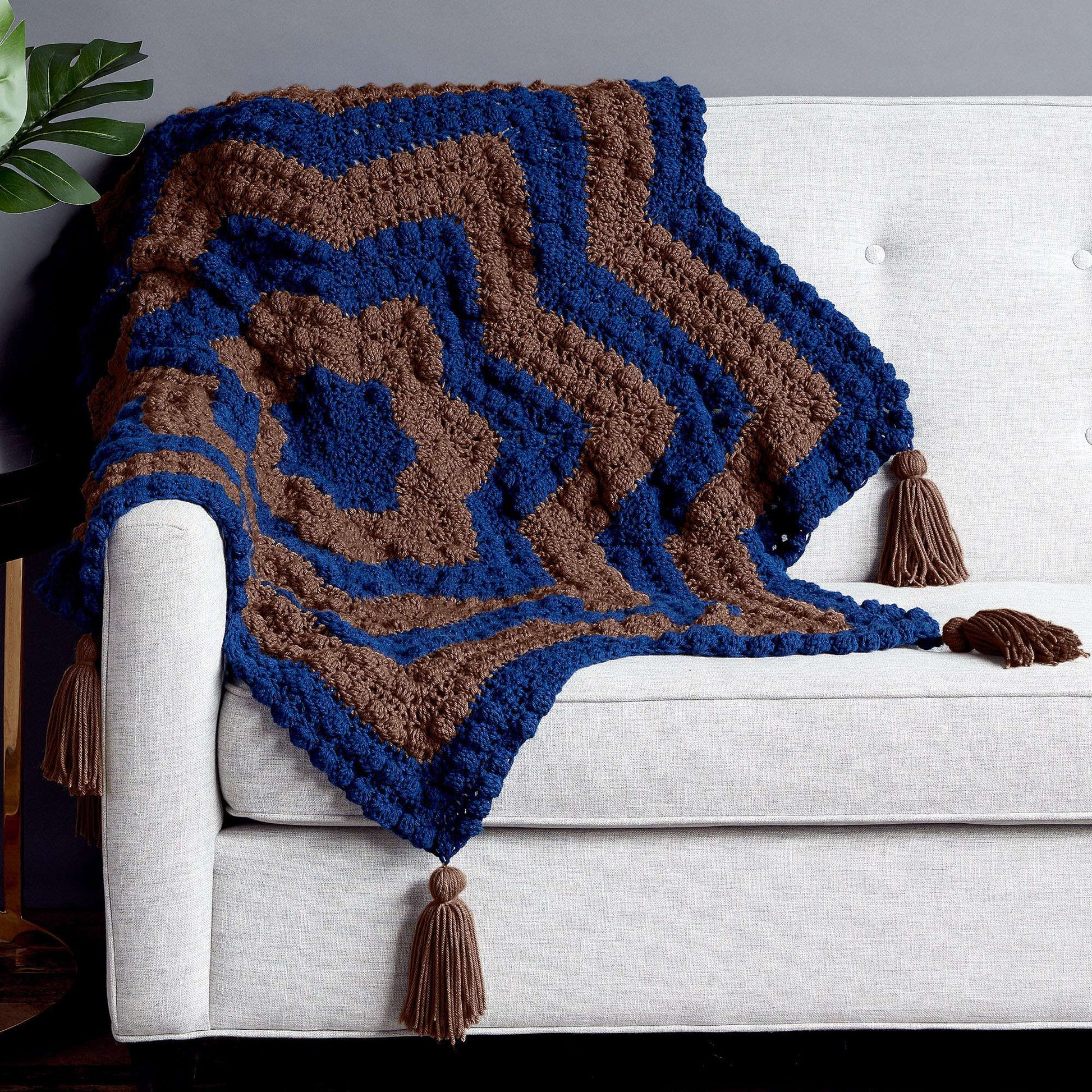 Free Caron From The Middle Crochet Bobble Throw Pattern