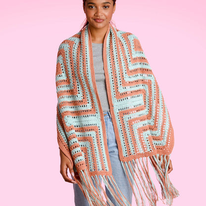 Caron Crochet A-maze-ing shawl Single Size
