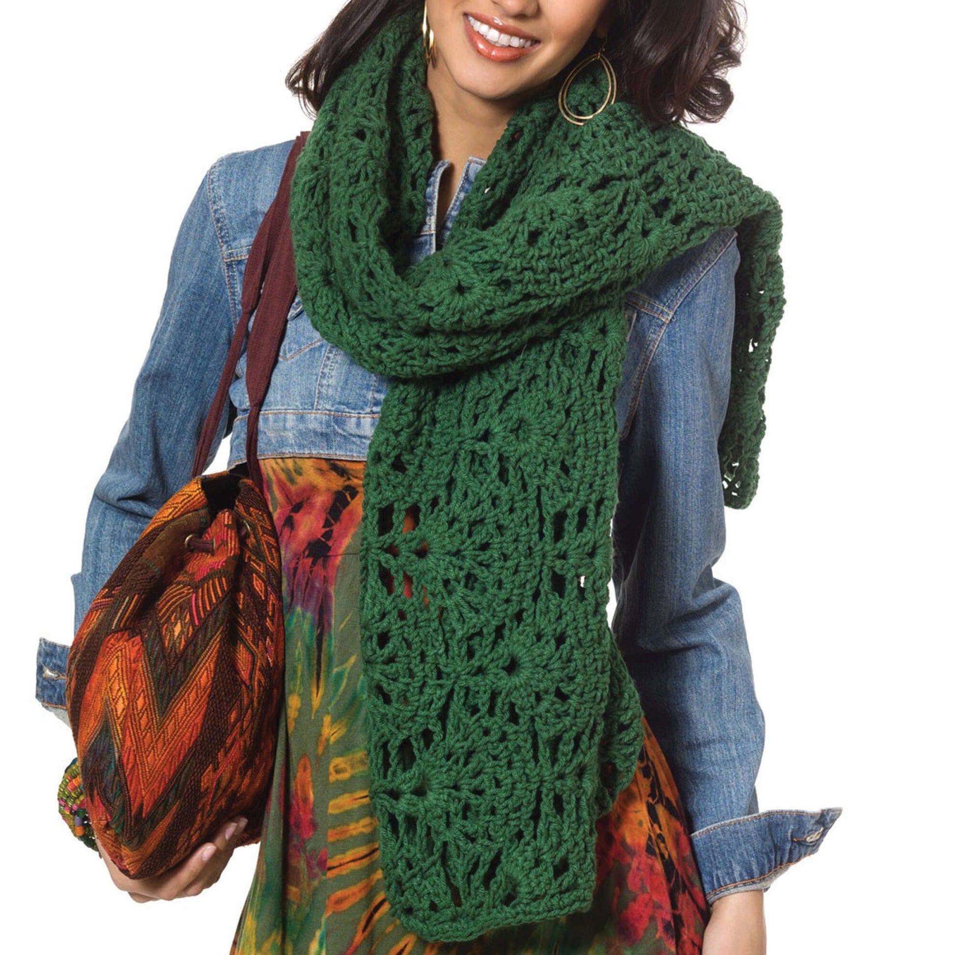 Free Caron Fancy Shells Wrap Crochet Pattern | Yarnspirations