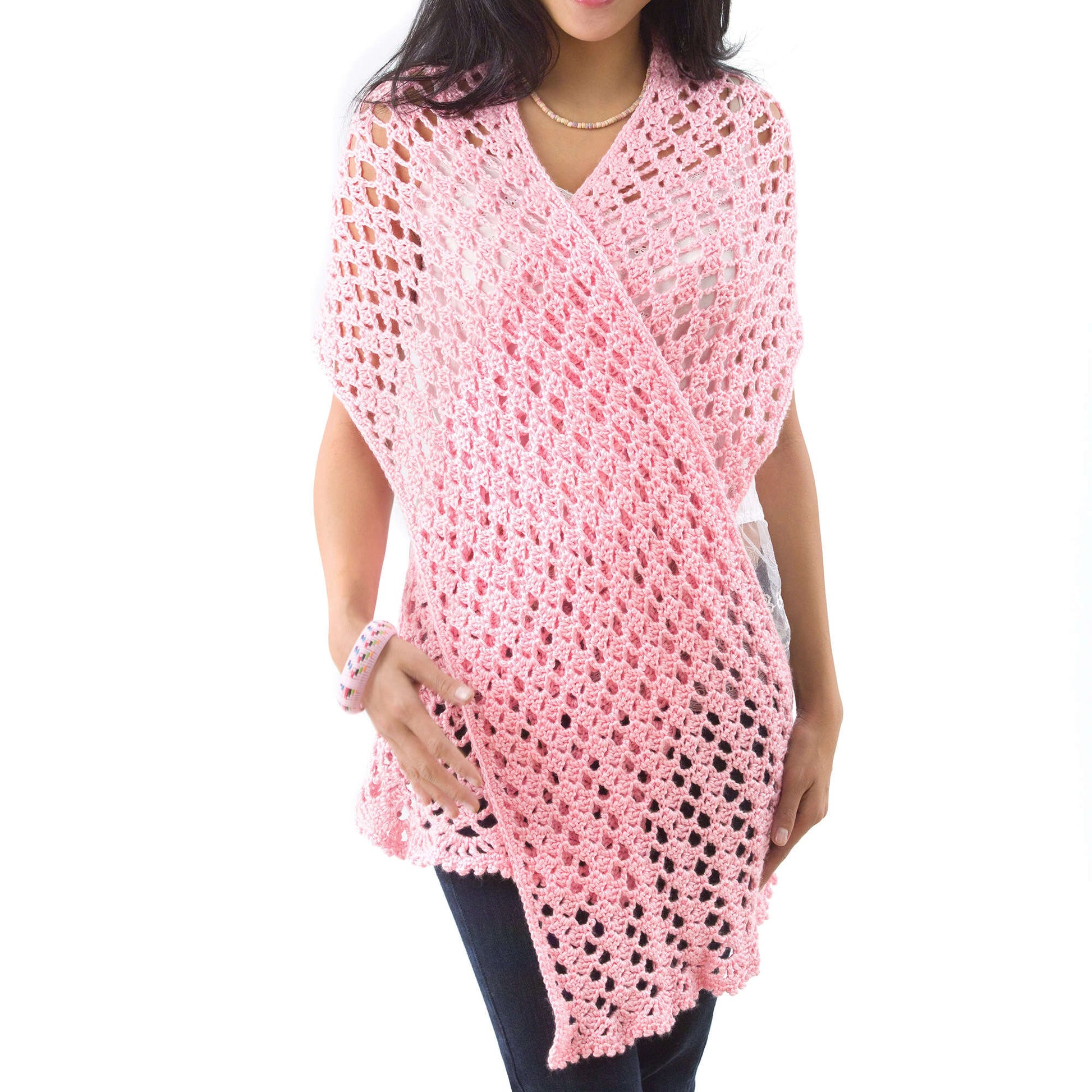 Free Caron Crochet "Pink Ribbon" Shawl Pattern
