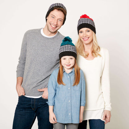 Caron Crochet Houndstooth Bright Hat Green