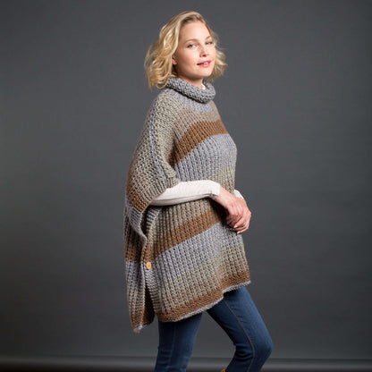 Caron Cozy Up Knit Poncho Single Size