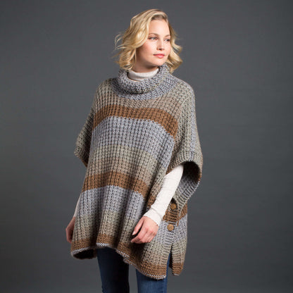 Caron Cozy Up Knit Poncho Single Size