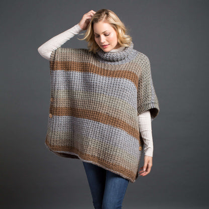 Caron Cozy Up Knit Poncho Single Size