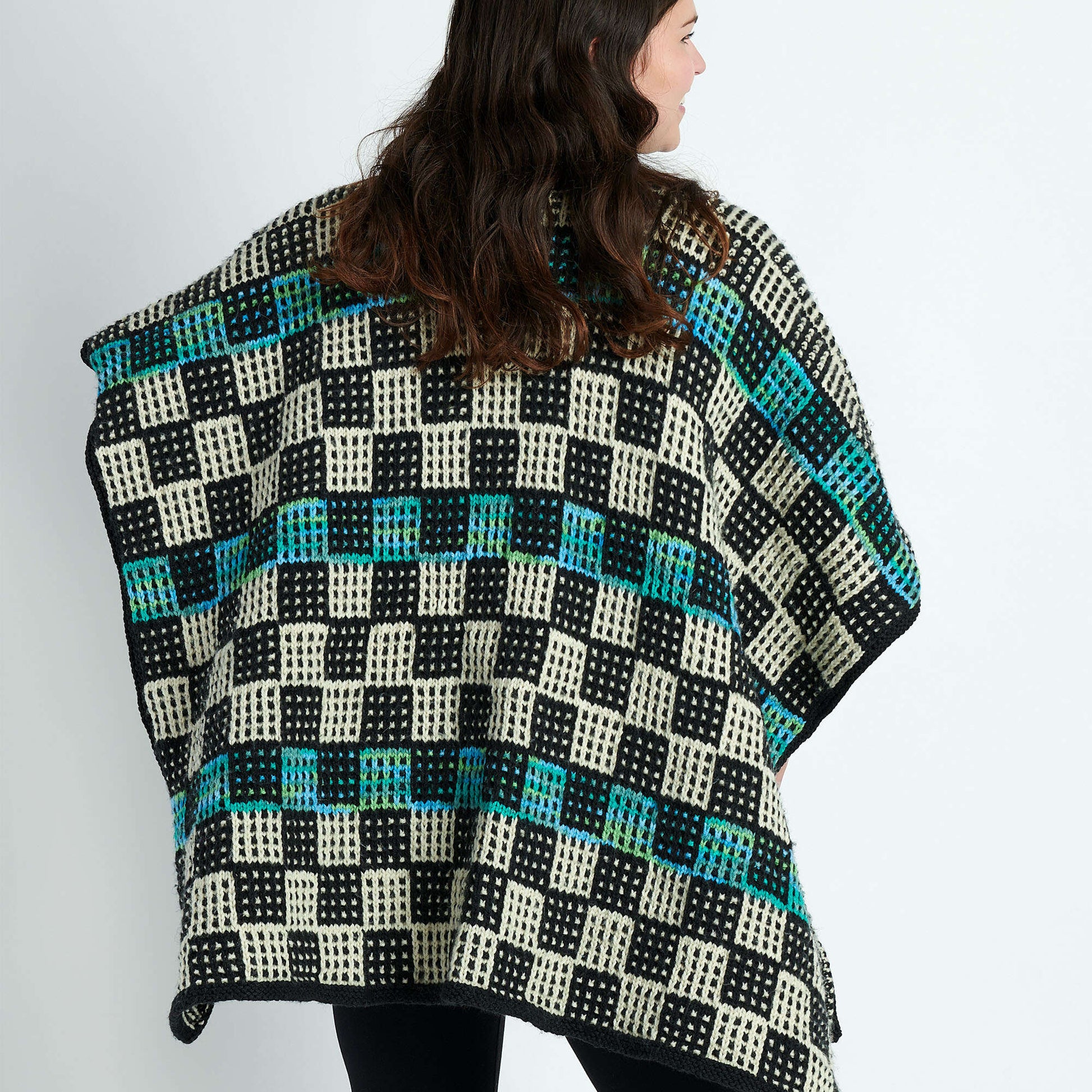 Free Caron Check Please Ruana Knitting Pattern | Yarnspirations