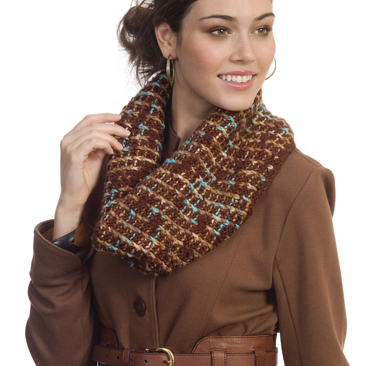 Slipper Pattern Caron Free Easy Caron Slip 'n a Twist Cowl Knitting Pattern | Yarnspirations