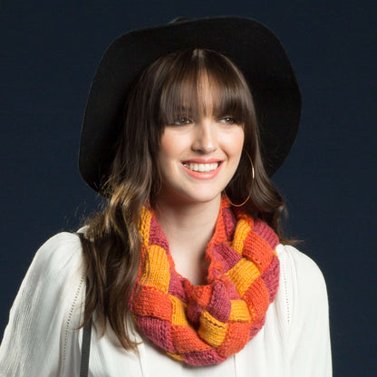 Caron Entrelac Knit Cowl Single Size