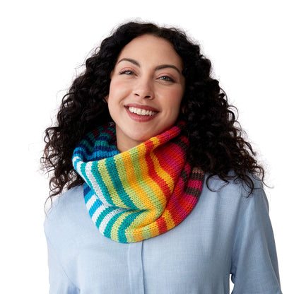Caron Totally Tubular Rainbow Knit Cowl Single Size
