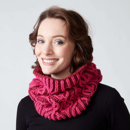Caron Burning Up Brioche Knit Cowl Single Size