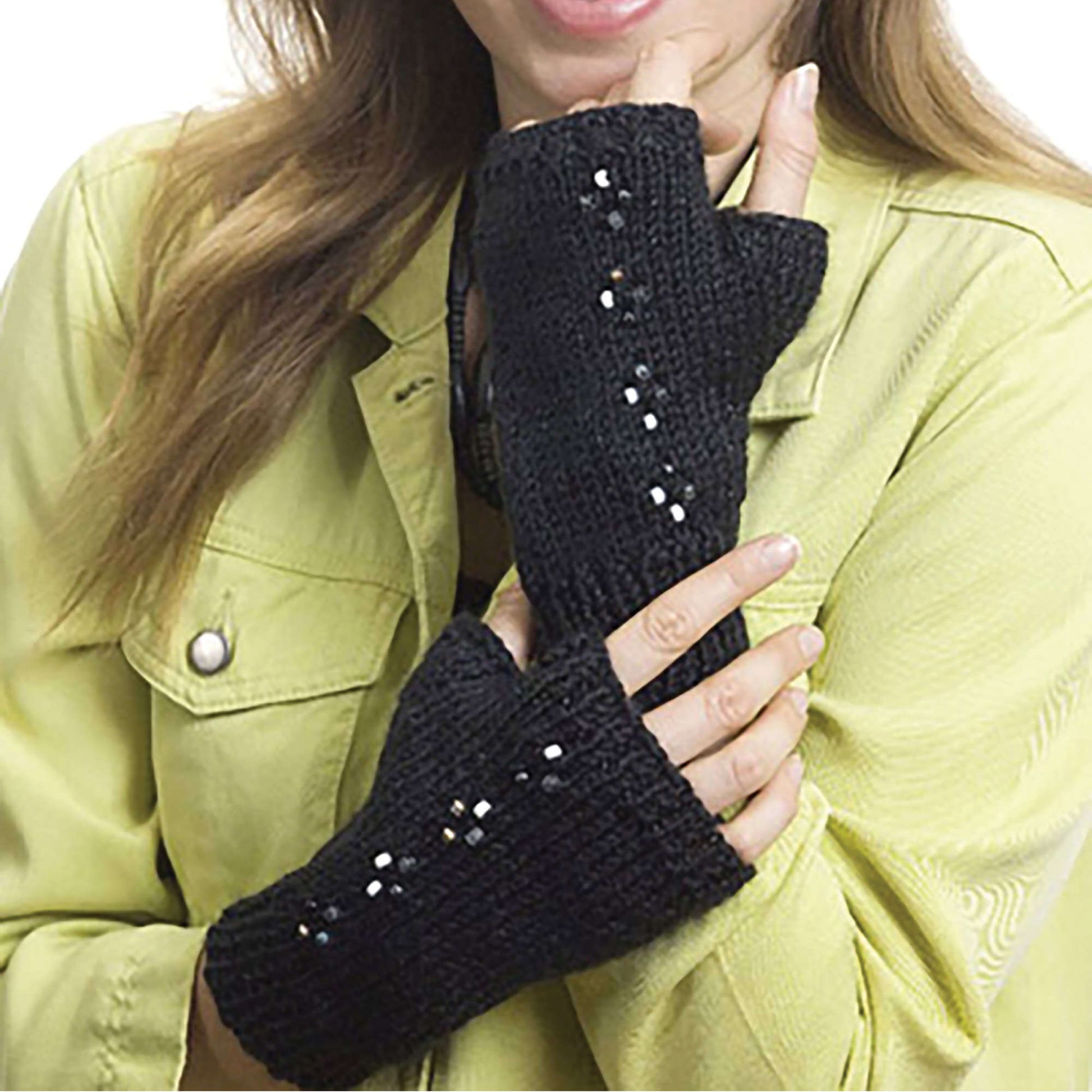 Free Caron Beaded Wristlets Knit Pattern