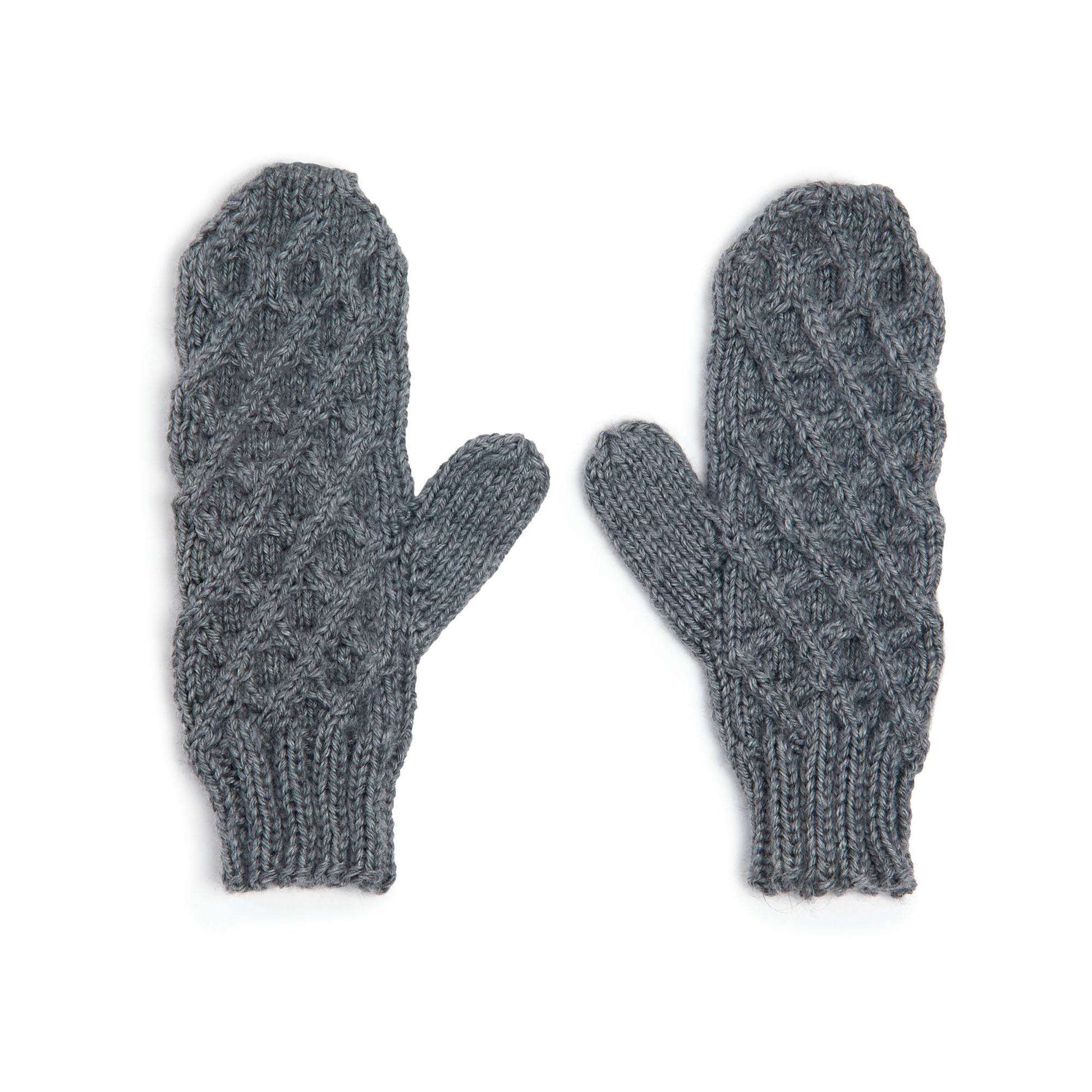 Free Caron Travelling Lines Knit Mittens Pattern