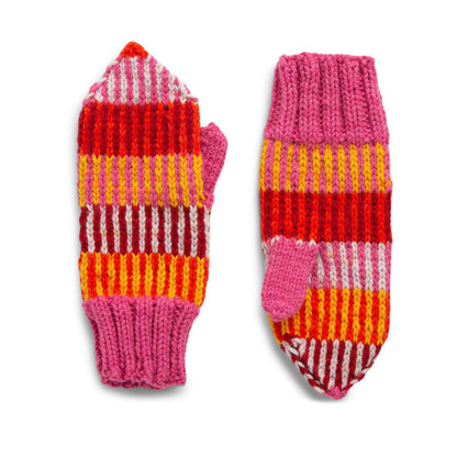 Caron Knit Piano Key Mittens Blue Moon