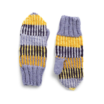 Caron Knit Piano Key Mittens Blue Moon