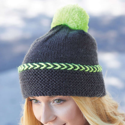 Caron Knit Pop Of Neon Hat Single Size