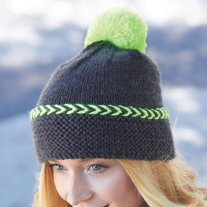 Caron Knit Pop of Neon Hat Single Size
