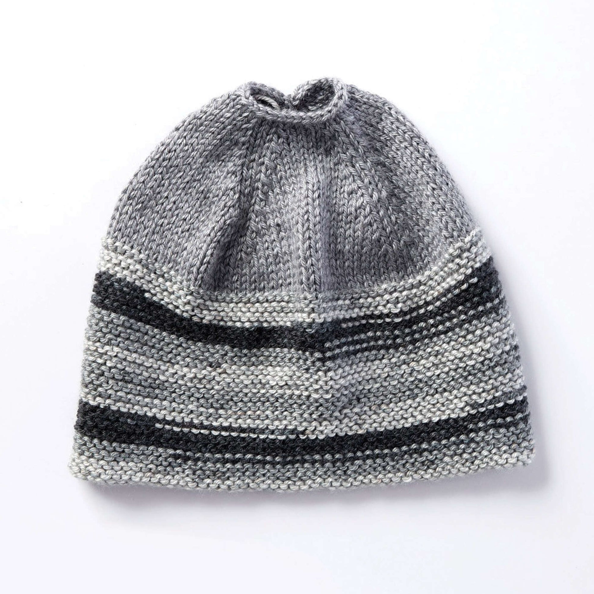Free Caron Messy Bun Knit Hat Pattern