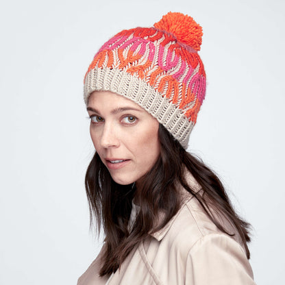 Caron X Pantone Brioche Cables Knit Hat Single Size
