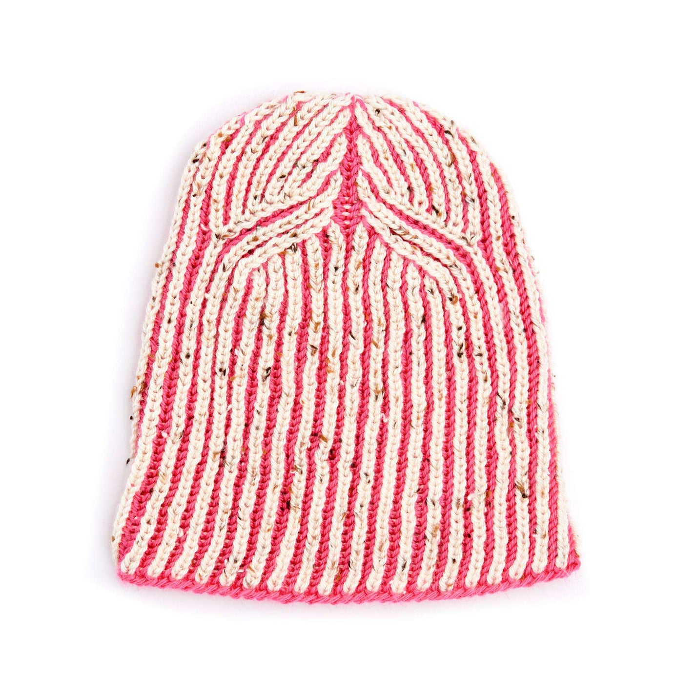 Caron Knit Bicolor Brioche Beanie Yarnspirations