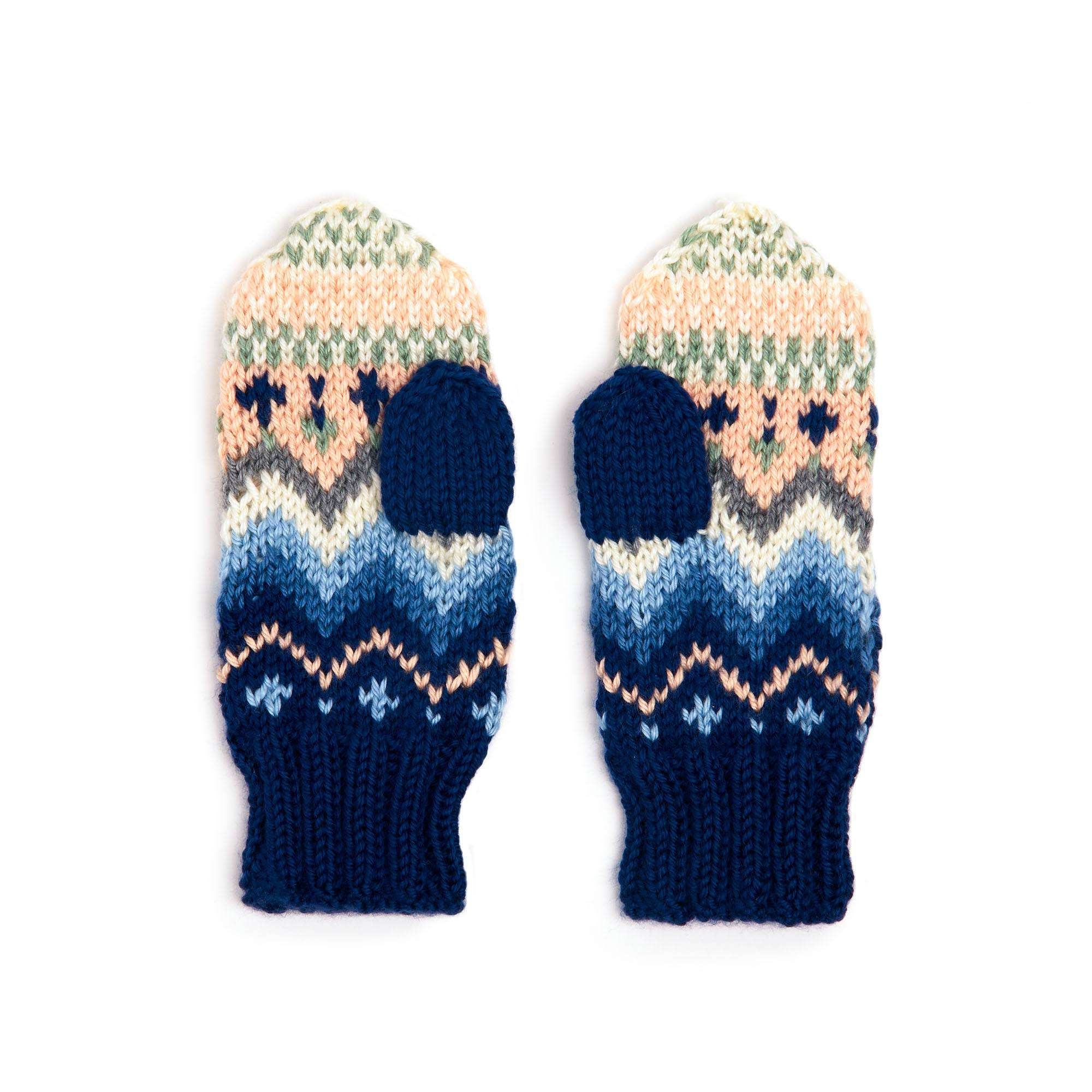Free Caron Fair Isle Mittens Knitting Pattern | Yarnspirations