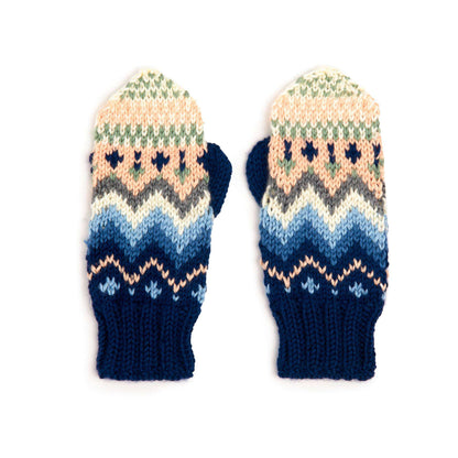 Caron Fair Isle Knit Mittens Single Size