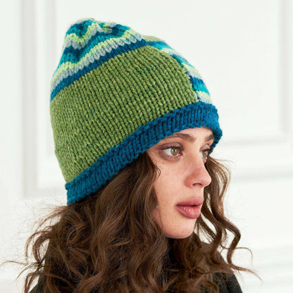 Caron Easy Striped & Blocked Knit Hat Single Size