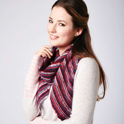 Caron Knit Bias Stripes Scarf Single Size