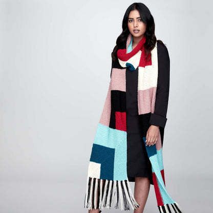 Caron Here and There Mitered Knit Scarf Single Size