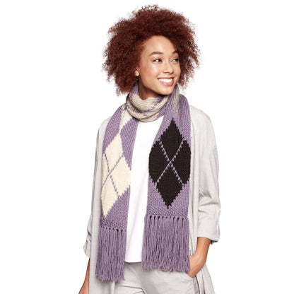 Caron X Pantone Knit Argyle Scarf Single Size