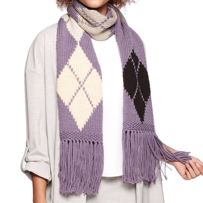 Caron X Pantone Knit Argyle Scarf Single Size