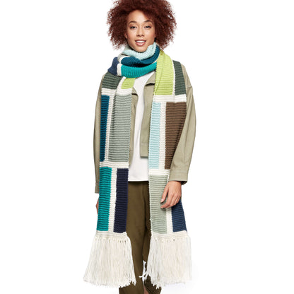 Caron X Pantone Shifting Blocks Knit Scarf Single Size